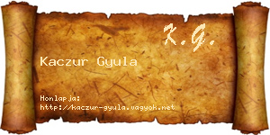 Kaczur Gyula névjegykártya